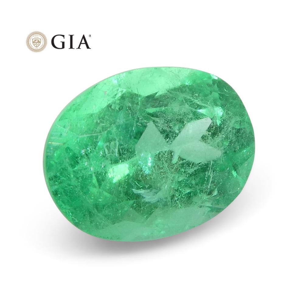 1.1 ct Oval Emerald GIA Certified Colombian F1/Minor - Skyjems Wholesale Gemstones