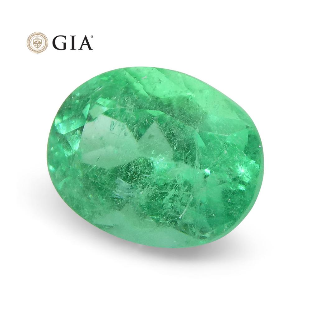 1.1 ct Oval Emerald GIA Certified Colombian F1/Minor - Skyjems Wholesale Gemstones