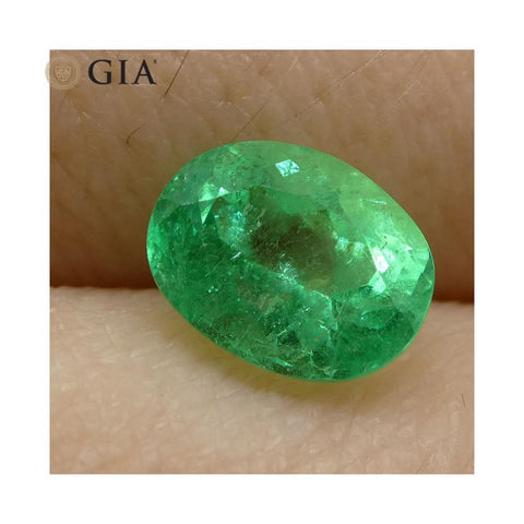 1.1 ct Oval Emerald GIA Certified Colombian F1/Minor