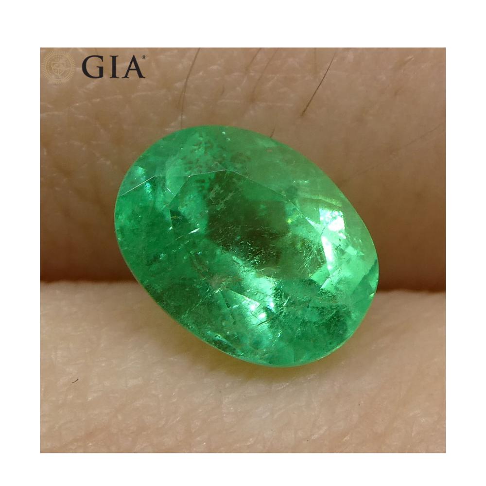 1.1 ct Oval Emerald GIA Certified Colombian F1/Minor - Skyjems Wholesale Gemstones