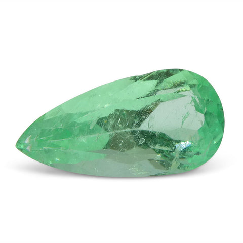 1.47 ct Pear Emerald GIA Certified Colombian F1/Minor