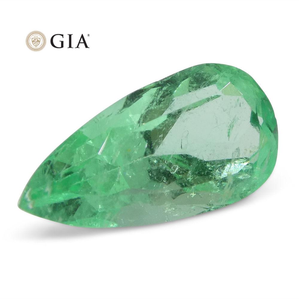 1.47 ct Pear Emerald GIA Certified Colombian F1/Minor - Skyjems Wholesale Gemstones