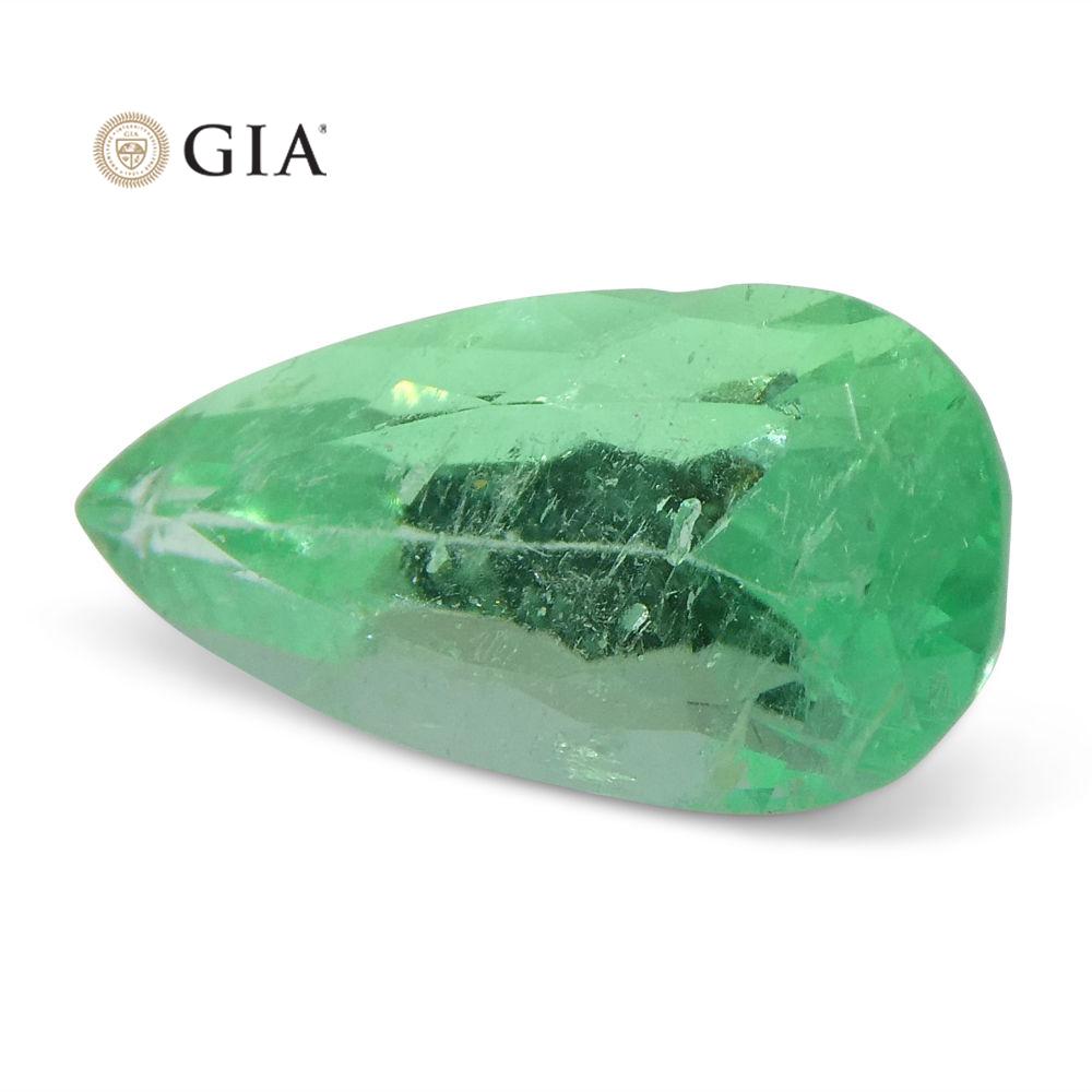 1.47 ct Pear Emerald GIA Certified Colombian F1/Minor - Skyjems Wholesale Gemstones