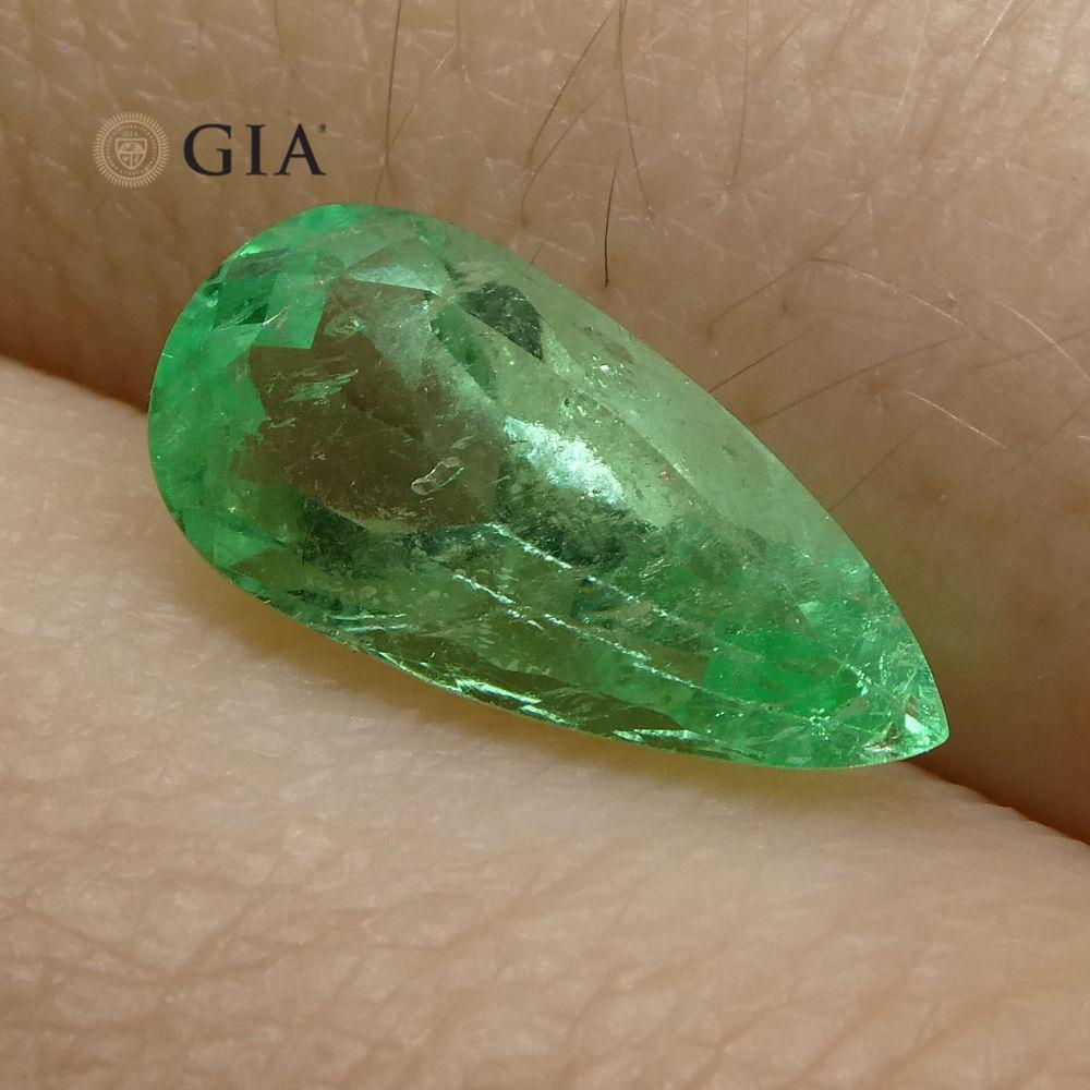 1.47 ct Pear Emerald GIA Certified Colombian F1/Minor - Skyjems Wholesale Gemstones