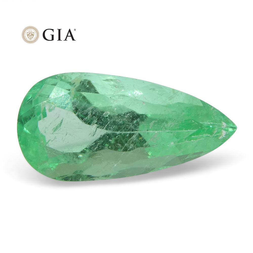 1.47 ct Pear Emerald GIA Certified Colombian F1/Minor - Skyjems Wholesale Gemstones