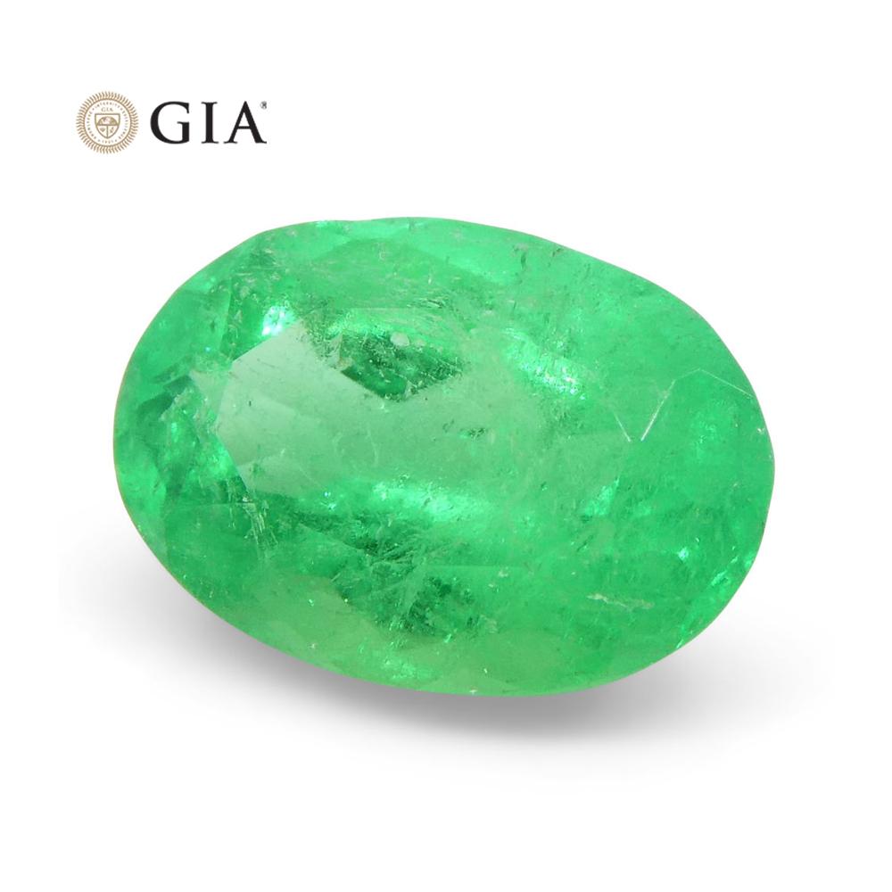 1.11 ct Oval Emerald GIA Certified Colombian F1/Minor - Skyjems Wholesale Gemstones