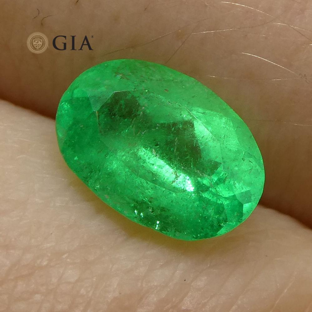 1.11 ct Oval Emerald GIA Certified Colombian F1/Minor - Skyjems Wholesale Gemstones