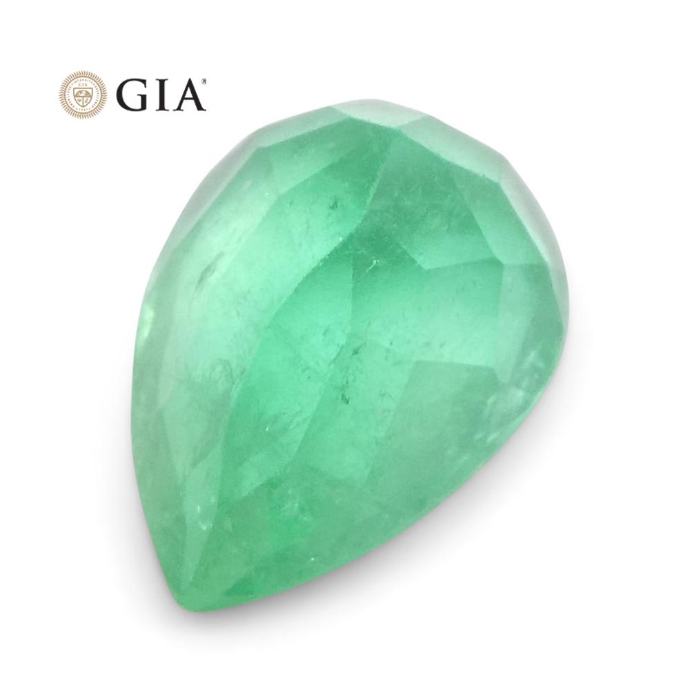 1.37 ct Colombian Emerald, vivid green pear-cut natural beryl, GIA certified luxury gemstone by SkyJems Canada