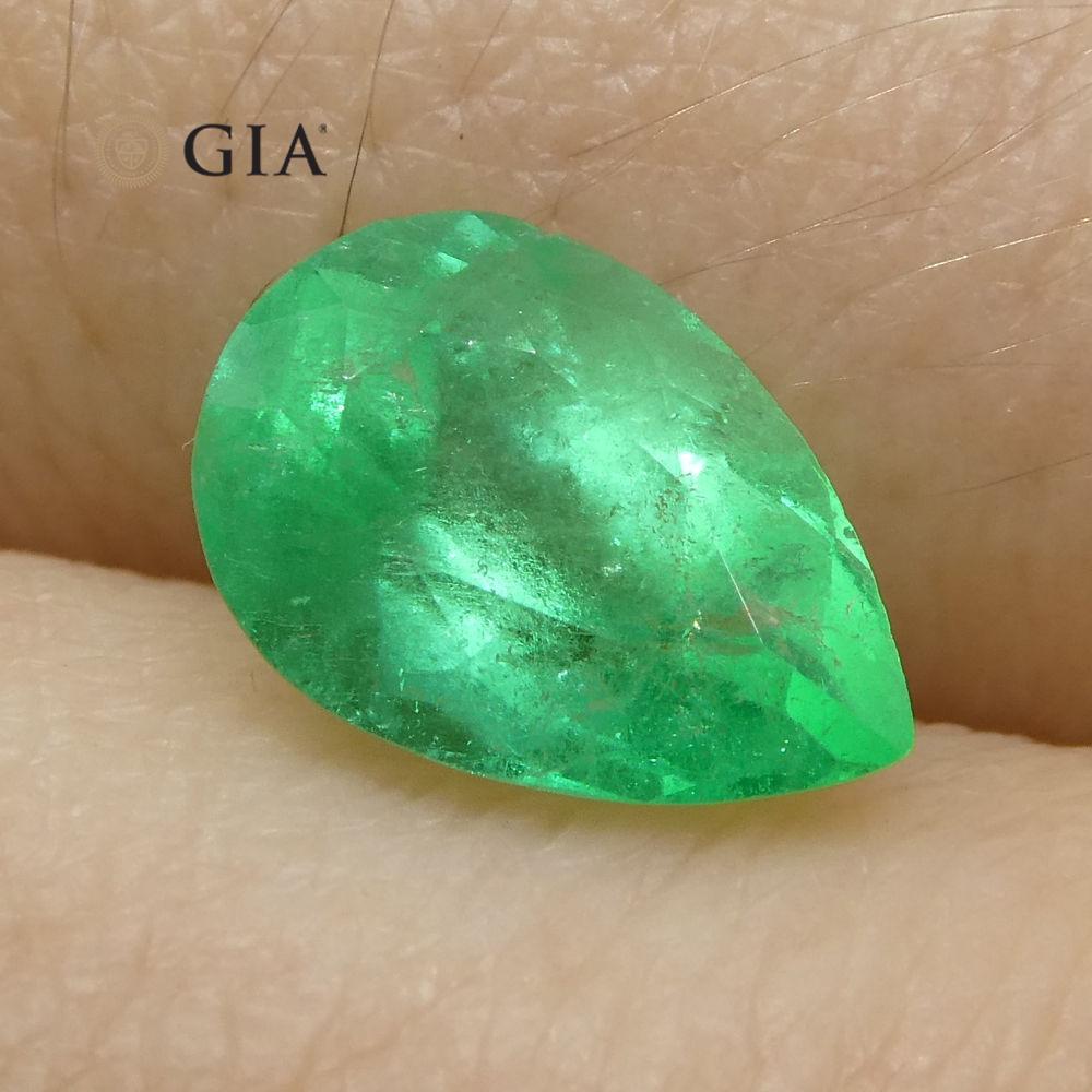 1.37 ct Pear Emerald GIA Certified Colombian - Skyjems Wholesale Gemstones