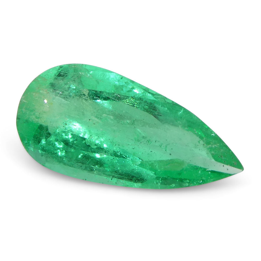 1.28 ct Pear Emerald GIA Certified Colombian F1/Minor - Skyjems Wholesale Gemstones