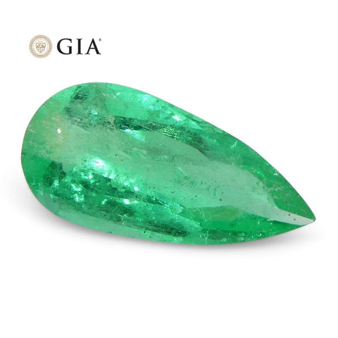 1.28 ct Pear Emerald GIA Certified Colombian F1/Minor
