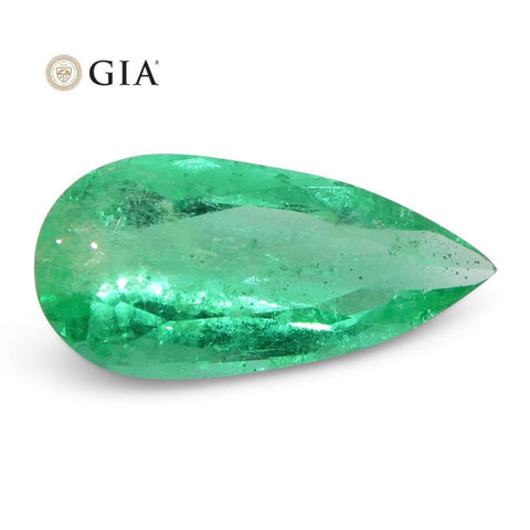 1.28 ct Pear Emerald GIA Certified Colombian F1/Minor