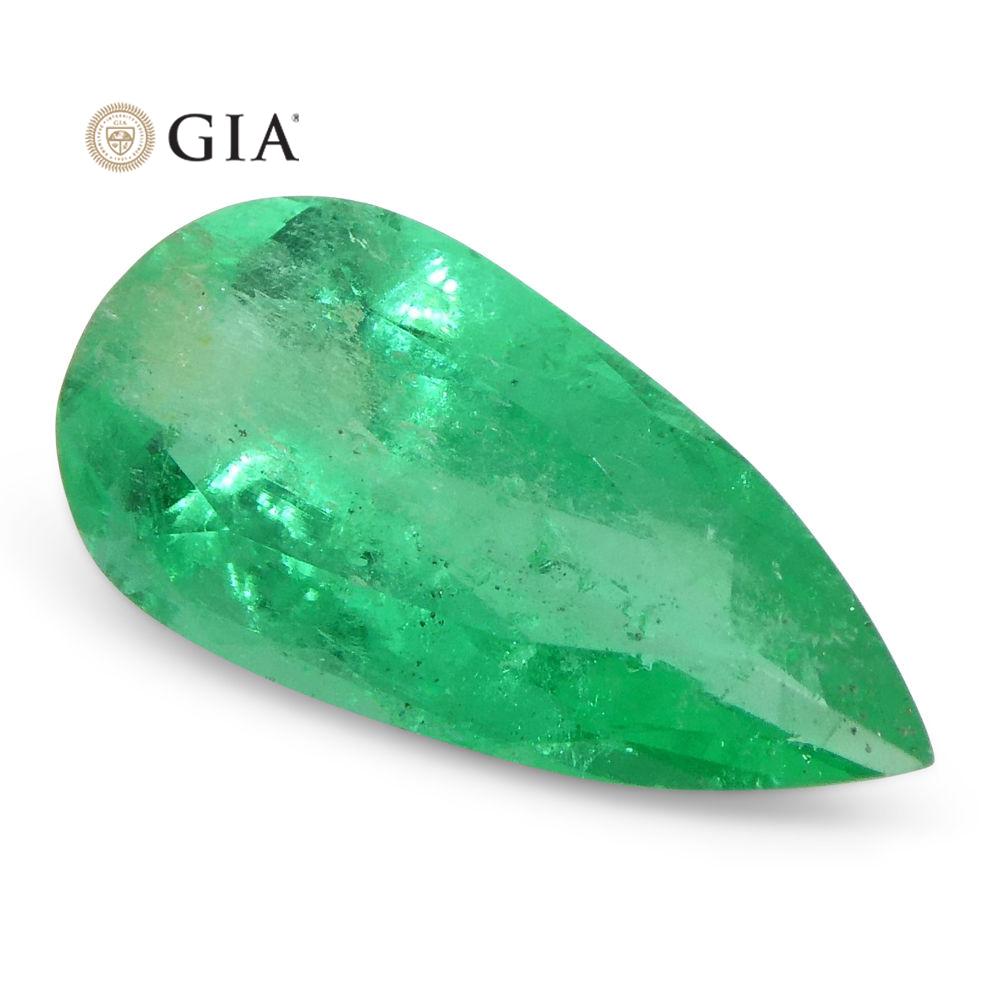 1.28 ct Pear Emerald GIA Certified Colombian F1/Minor - Skyjems Wholesale Gemstones