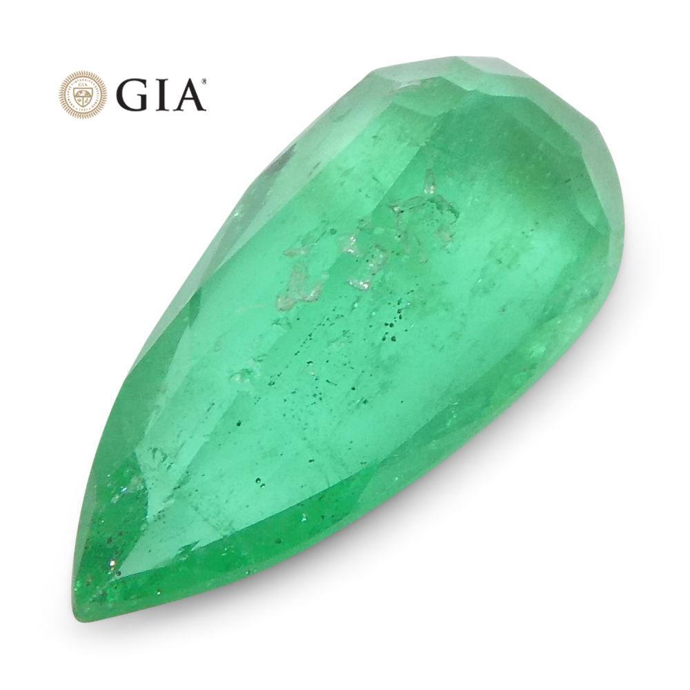 1.28 ct Pear Emerald GIA Certified Colombian F1/Minor - Skyjems Wholesale Gemstones