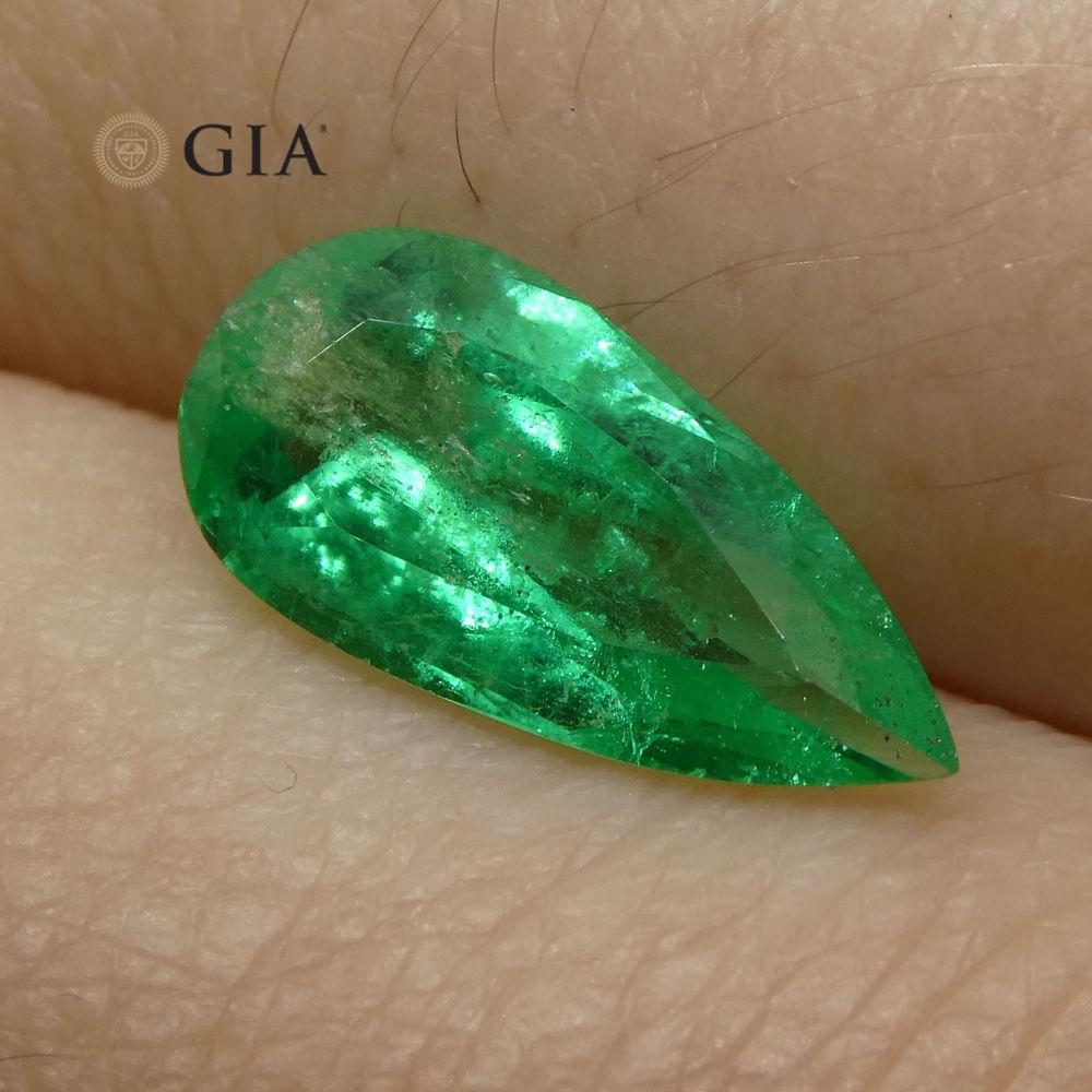 1.28 ct Pear Emerald GIA Certified Colombian F1/Minor - Skyjems Wholesale Gemstones