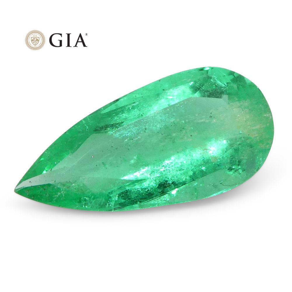 1.28 ct Pear Emerald GIA Certified Colombian F1/Minor - Skyjems Wholesale Gemstones