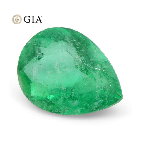 1.6 ct Pear Emerald GIA Certified Colombian F1/Minor