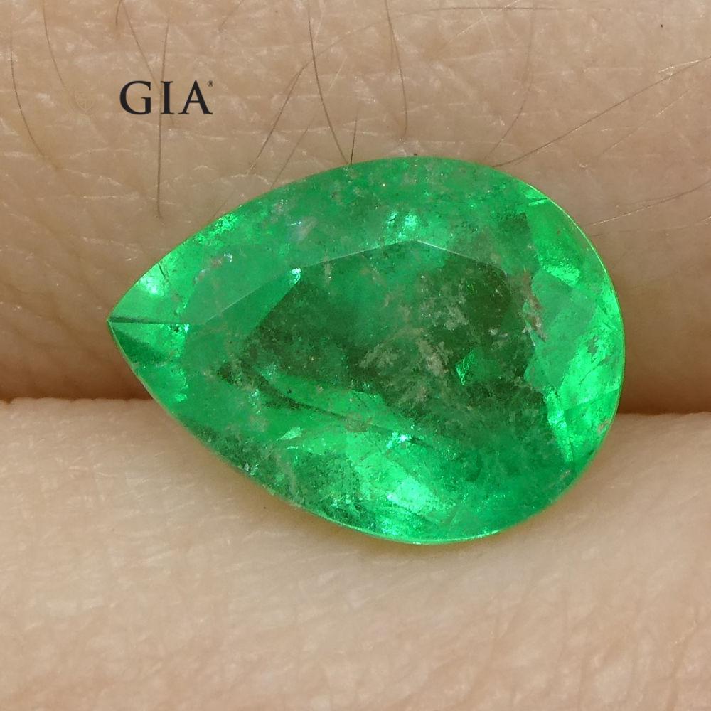 1.6 ct Pear Emerald GIA Certified Colombian F1/Minor - Skyjems Wholesale Gemstones