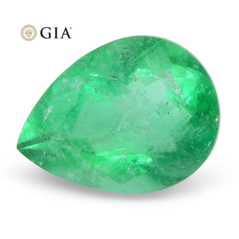 1.6 ct Pear Emerald GIA Certified Colombian F1/Minor