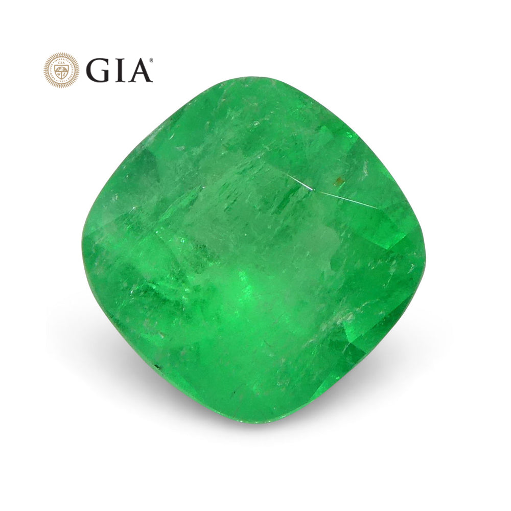 1.18 ct Cushion Emerald GIA Certified Colombian F1/Minor - Skyjems Wholesale Gemstones