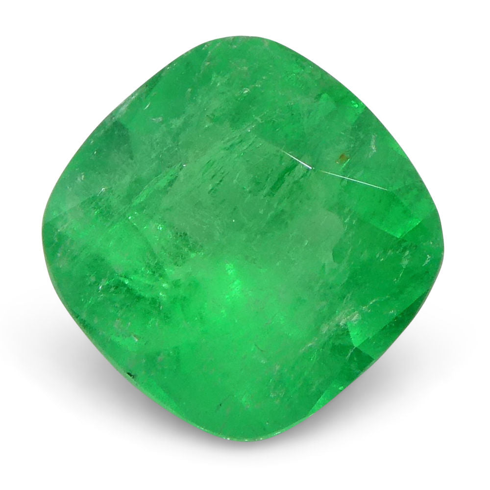 1.18 ct Cushion Emerald GIA Certified Colombian F1/Minor - Skyjems Wholesale Gemstones