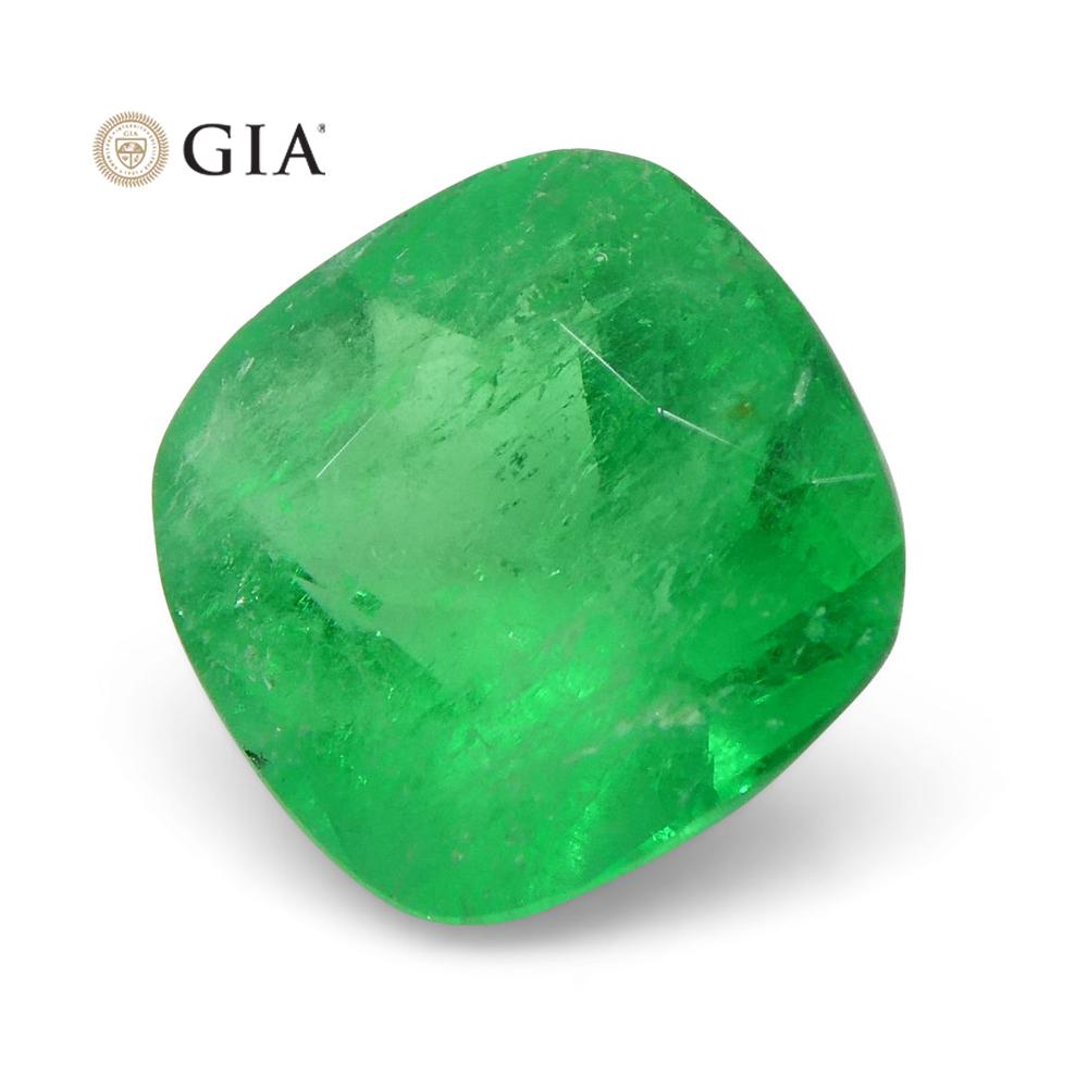 1.18 ct Cushion Emerald GIA Certified Colombian F1/Minor - Skyjems Wholesale Gemstones