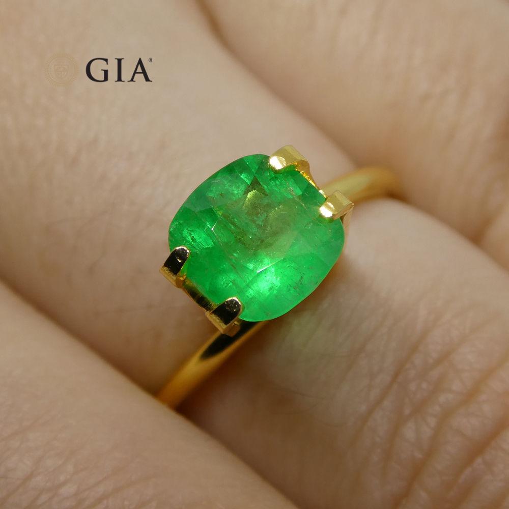 1.18 ct Cushion Emerald GIA Certified Colombian F1/Minor - Skyjems Wholesale Gemstones