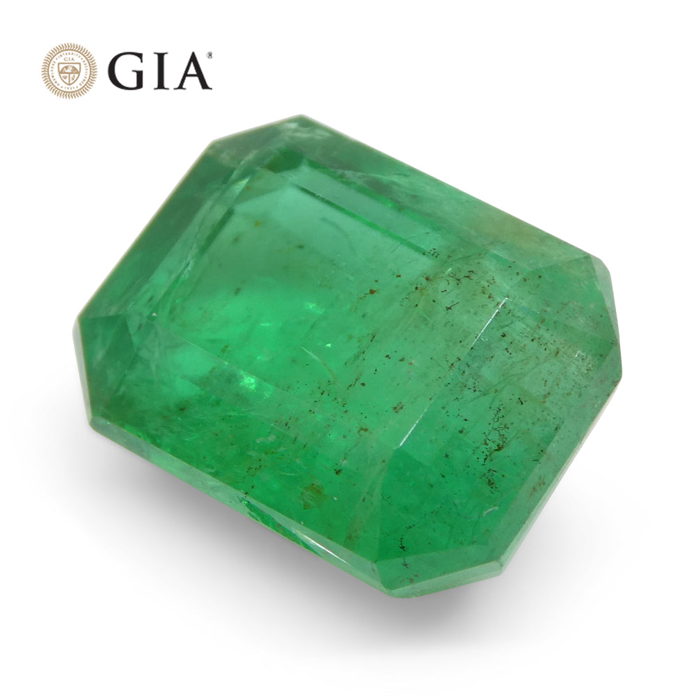 6.45ct Octagonal/Emerald Cut Green Emerald GIA Certified Russia - Skyjems Wholesale Gemstones