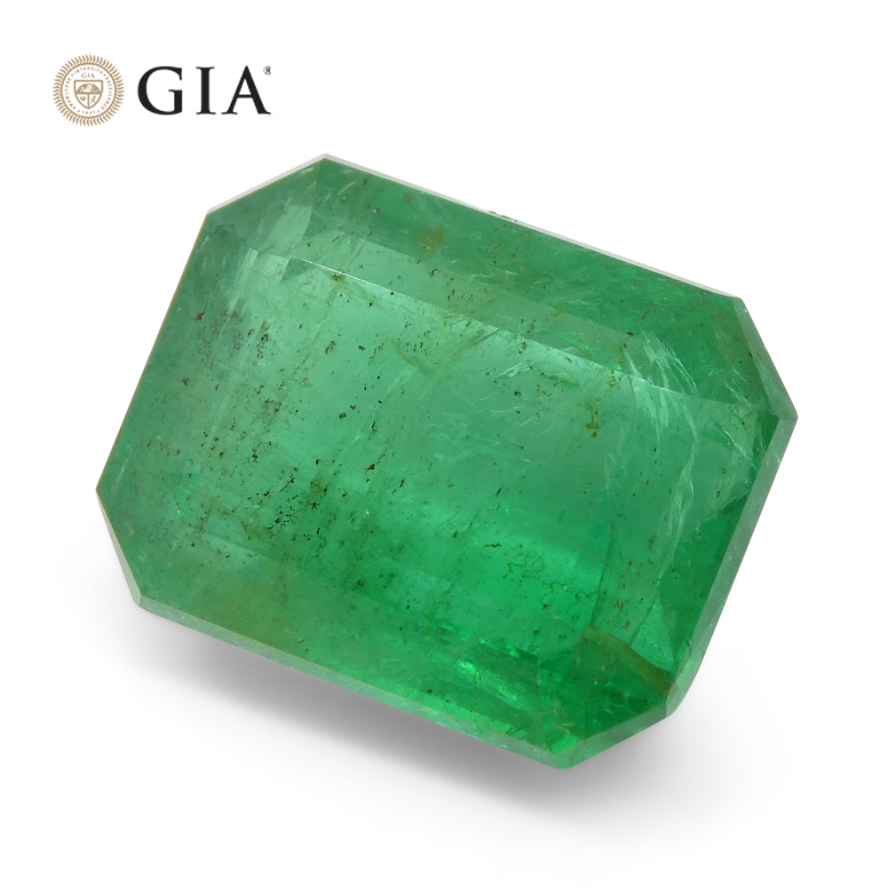 6.45ct Octagonal/Emerald Cut Green Emerald GIA Certified Russia - Skyjems Wholesale Gemstones