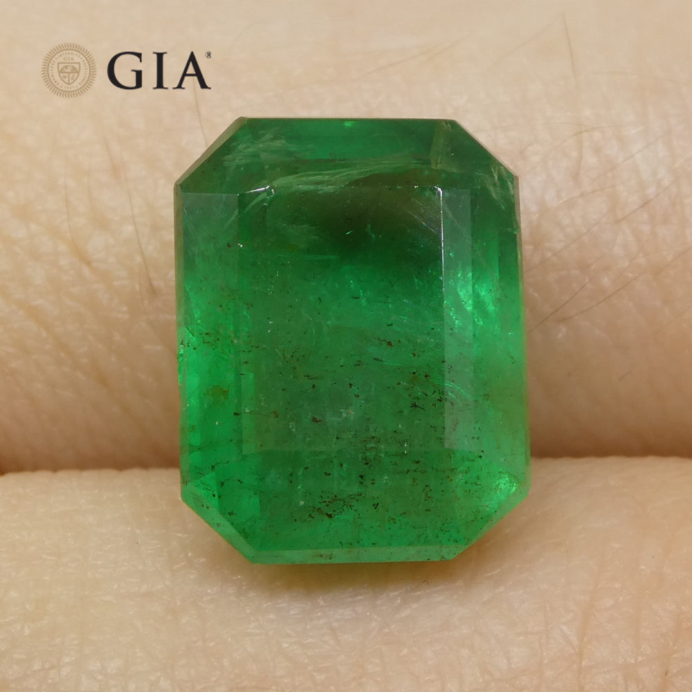 6.45ct Octagonal/Emerald Cut Green Emerald GIA Certified Russia - Skyjems Wholesale Gemstones