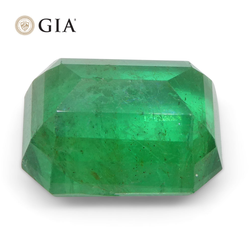 6.45ct Octagonal/Emerald Cut Green Emerald GIA Certified Russia - Skyjems Wholesale Gemstones