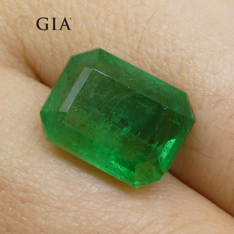 6.45ct Octagonal/Emerald Cut Green Emerald GIA Certified Russia