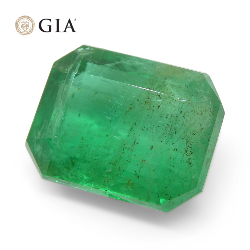 6.45ct Octagonal/Emerald Cut Green Emerald GIA Certified Russia - Skyjems Wholesale Gemstones