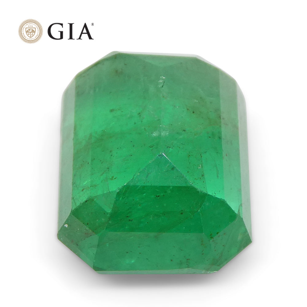 6.45ct Octagonal/Emerald Cut Green Emerald GIA Certified Russia - Skyjems Wholesale Gemstones