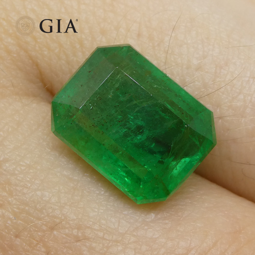 6.45ct Octagonal/Emerald Cut Green Emerald GIA Certified Russia - Skyjems Wholesale Gemstones