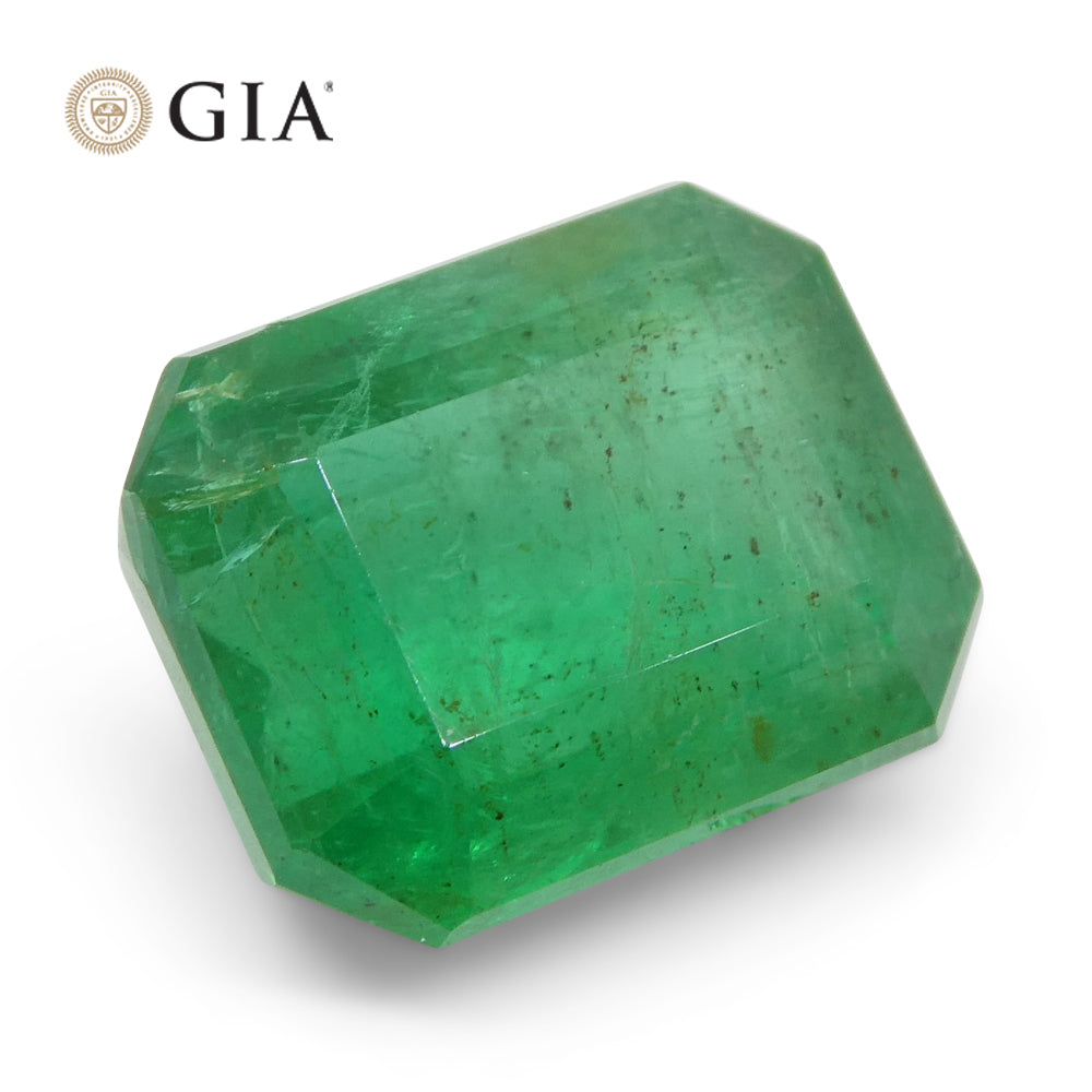 6.45ct Octagonal/Emerald Cut Green Emerald GIA Certified Russia - Skyjems Wholesale Gemstones