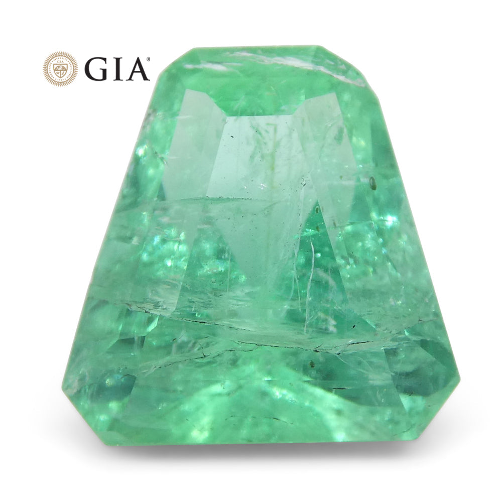 3.06ct Shield Emerald GIA Certified Ethiopian F1/Minor - Skyjems Wholesale Gemstones