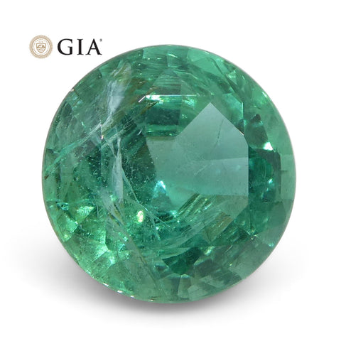 1.5ct Round Emerald GIA Certified Zambian