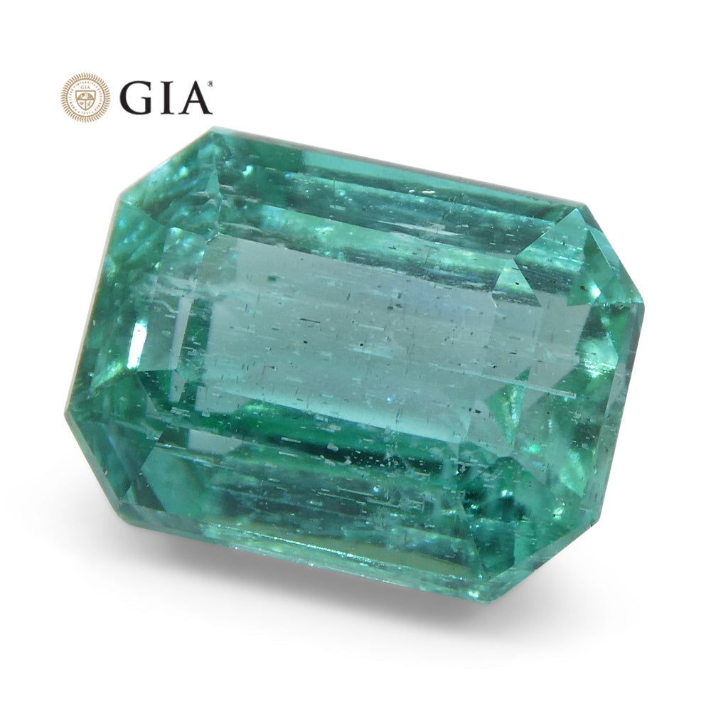 3.1ct Octagonal/Emerald Cut Emerald GIA Certified Zambian - Skyjems Wholesale Gemstones