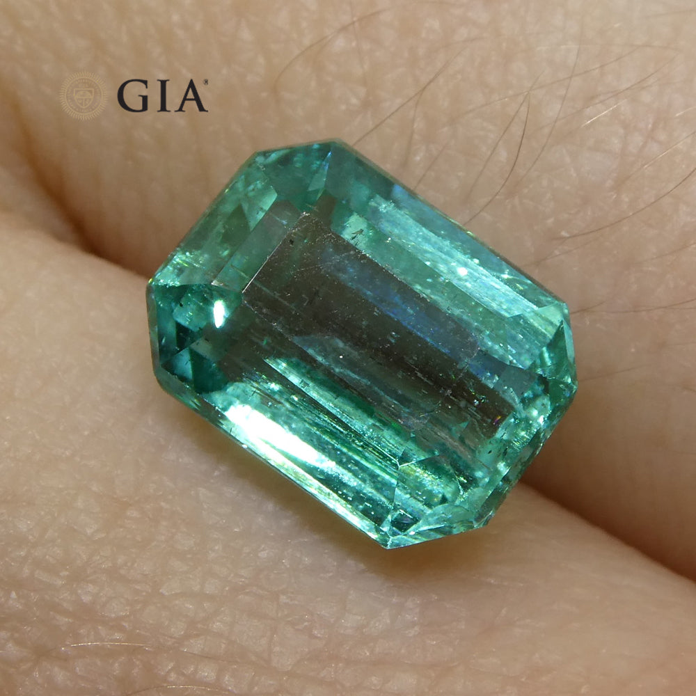 3.1ct Octagonal/Emerald Cut Emerald GIA Certified Zambian - Skyjems Wholesale Gemstones