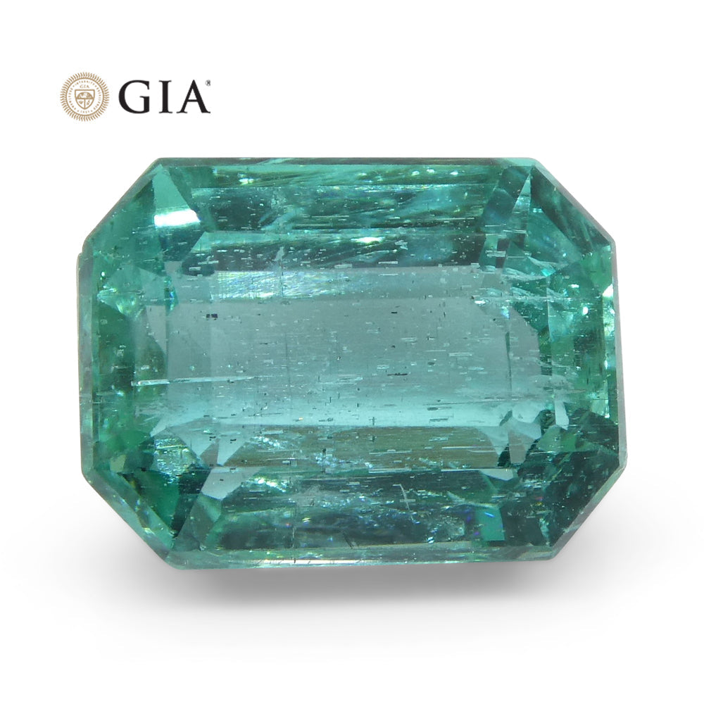 3.1ct Octagonal/Emerald Cut Emerald GIA Certified Zambian - Skyjems Wholesale Gemstones