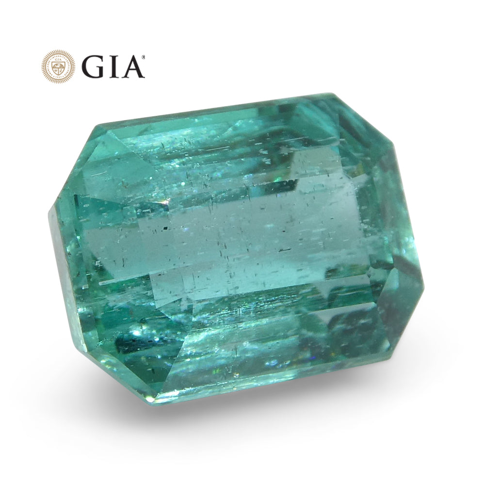 3.1ct Octagonal/Emerald Cut Emerald GIA Certified Zambian - Skyjems Wholesale Gemstones