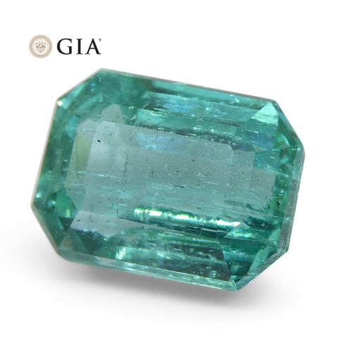 3.1ct Octagonal/Emerald Cut Emerald GIA Certified Zambian