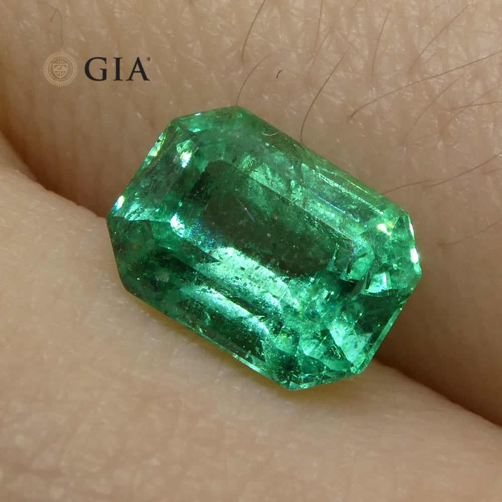 1.37ct Octagonal/Emerald Cut Emerald GIA Certified Zambian - Skyjems Wholesale Gemstones