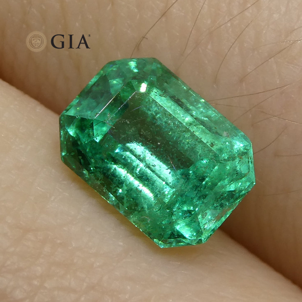 1.37ct Octagonal/Emerald Cut Emerald GIA Certified Zambian - Skyjems Wholesale Gemstones