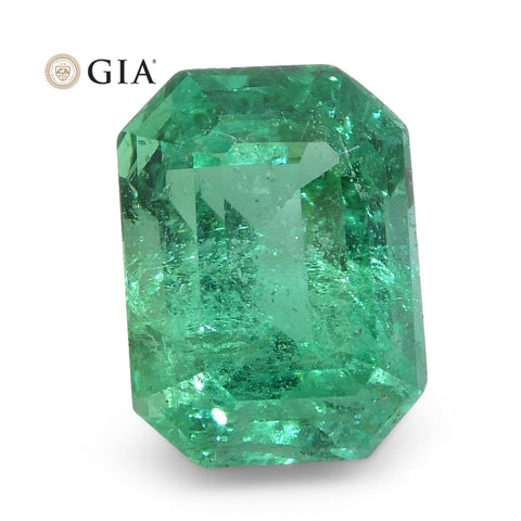 1.37ct Octagonal/Emerald Cut Emerald GIA Certified Zambian