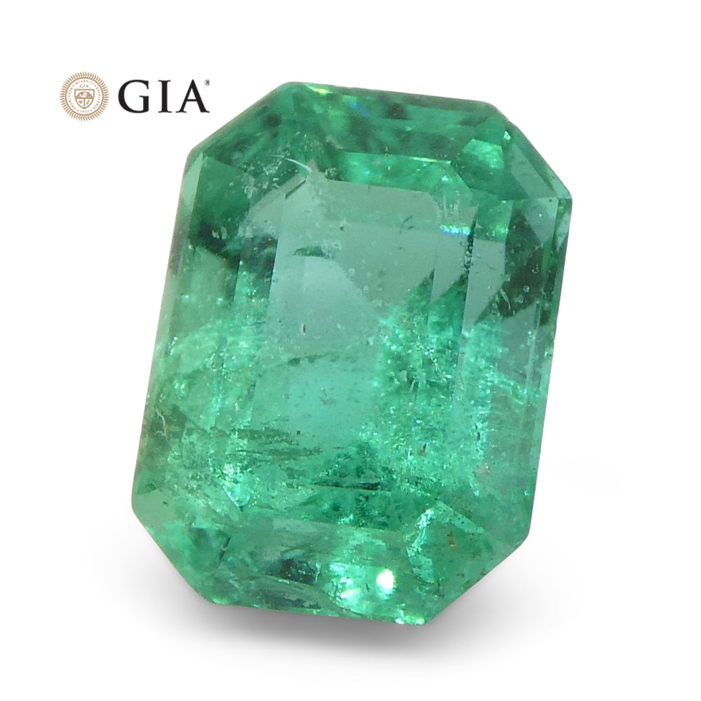 1.37ct Octagonal/Emerald Cut Emerald GIA Certified Zambian - Skyjems Wholesale Gemstones