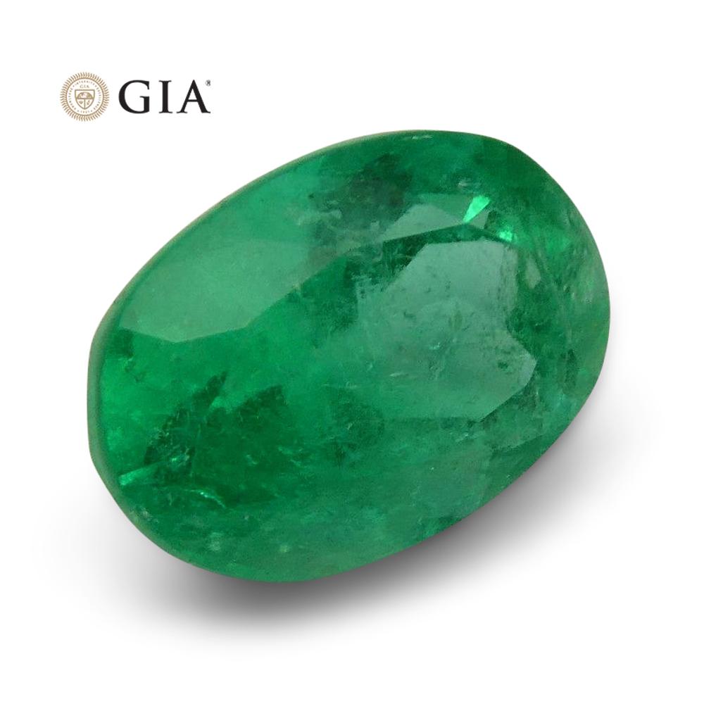 1.45 ct Oval Green Colombian Emerald, GIA Certified Natural Beryl Gemstone from SkyJems Fine Gems Collection