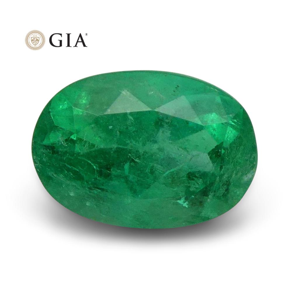 1.45 ct Oval Green Colombian Emerald, GIA Certified Natural Beryl from SkyJems Gemstones Collection