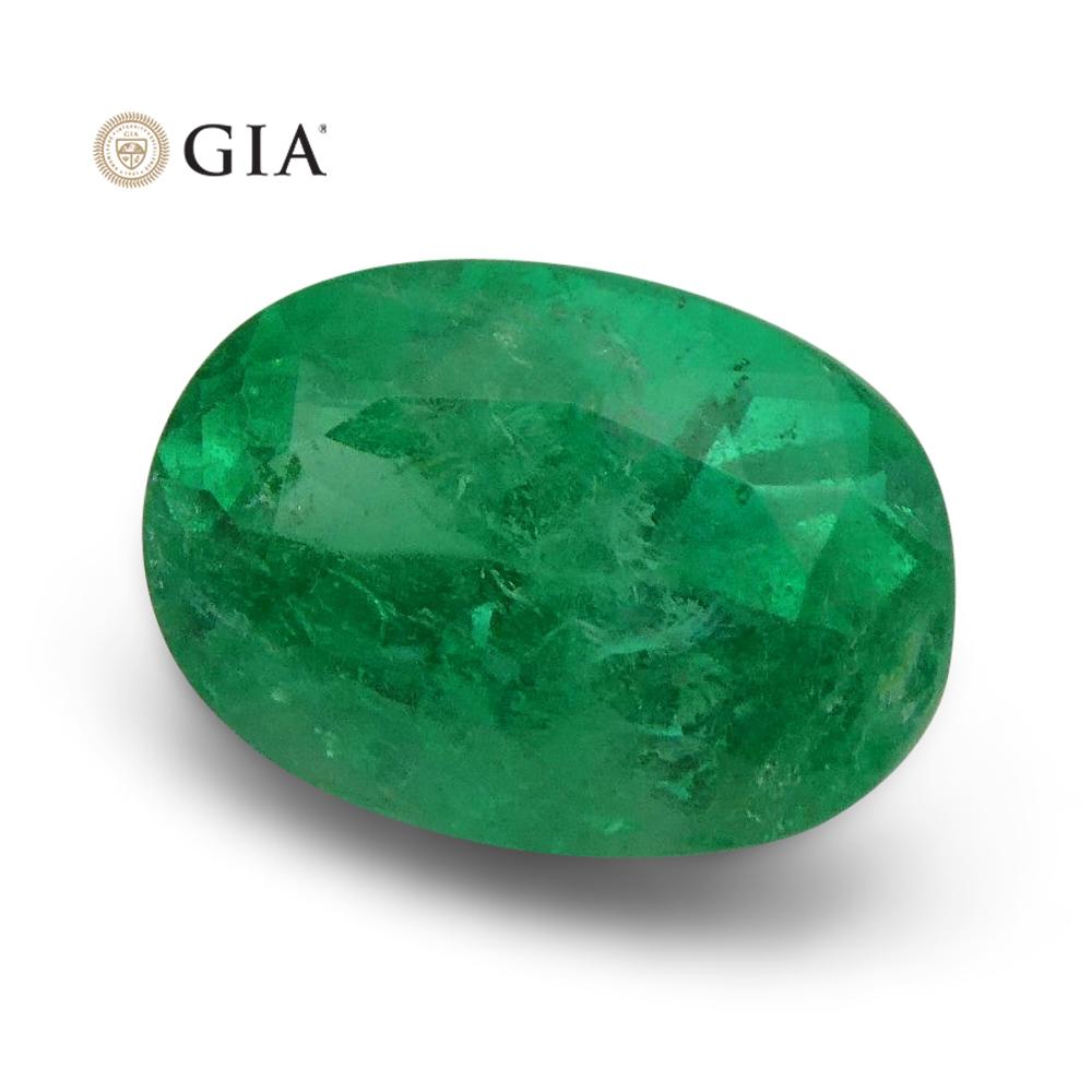 1.45 ct Oval Green Colombian Emerald, GIA Certified Natural Beryl from SkyJems Gemstones Collection